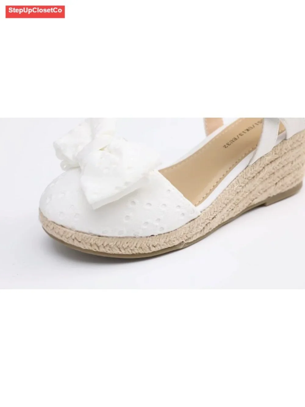 Girls Wedge Sandals with Bow Accent - Closed Toe Espadrille Dress Shoes